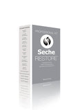 3D illustration of Seche Restore Thinner 2-ounce retail packaging with box reflection at the bottom