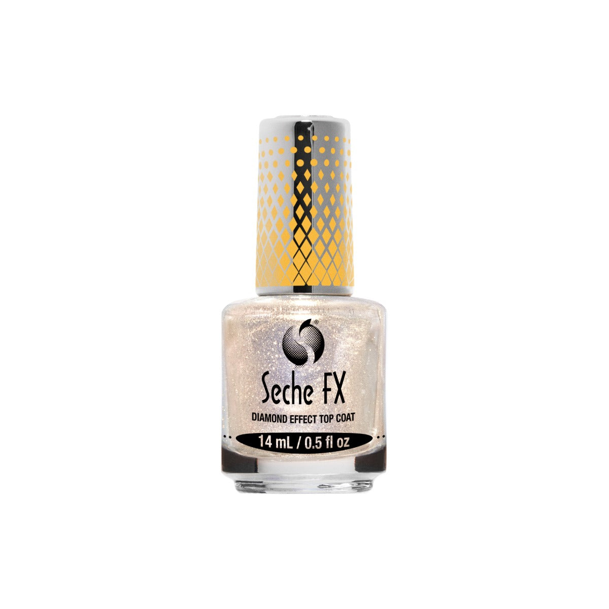 Front view of Seche FX - Diamond Effect Top Coat Gold bottle
