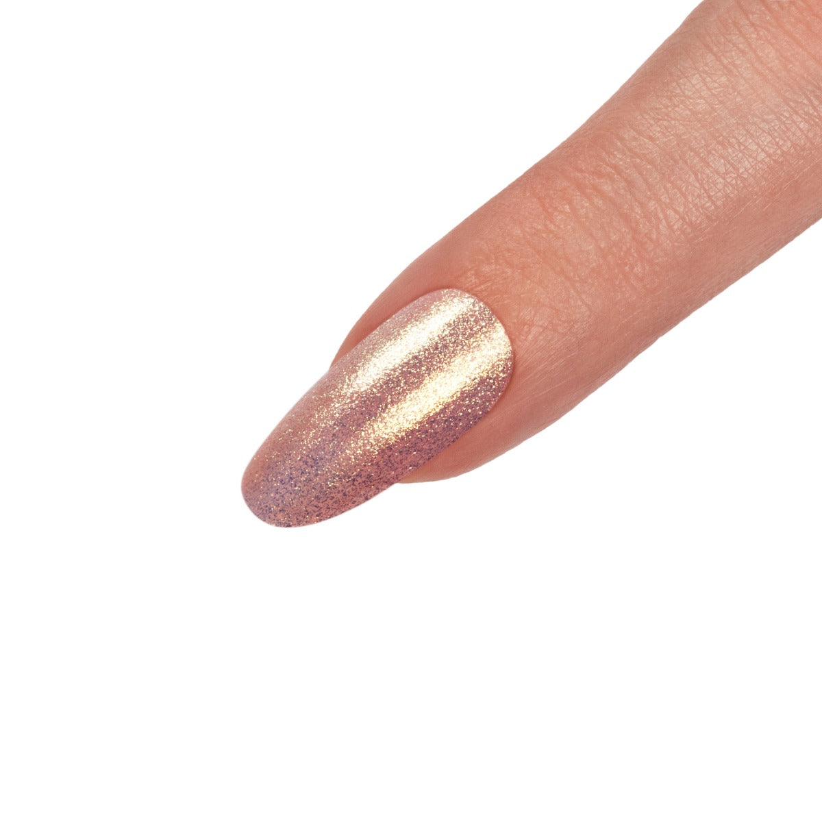 Seche FX Diamond Effect Top Coat Gold applied on top of nude nail color