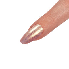 Seche FX Diamond Effect Top Coat Gold applied on top of nude nail color